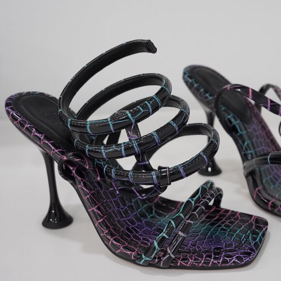 Brash Black & Multi-Color Chunky Block Heel Sandals - Picture 1 of 5